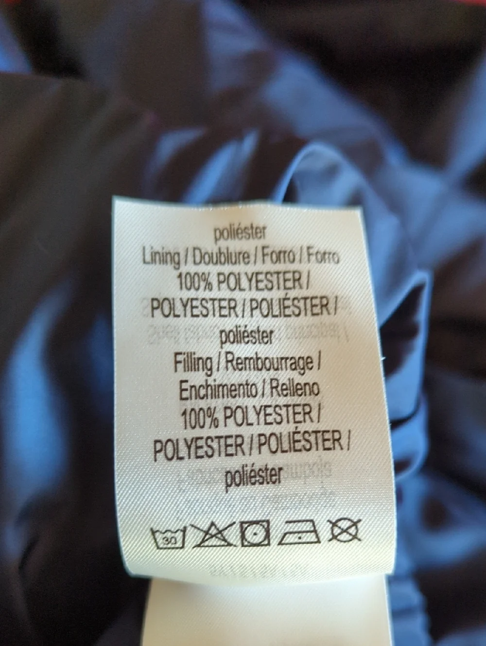 Lacoste Kid's' Navy Hooded Puffer Jacket Size 5